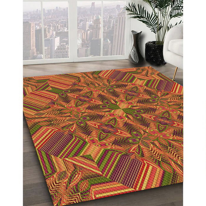 Machine Washable Transitional Red Rug in a Family Room, wshpat3671org