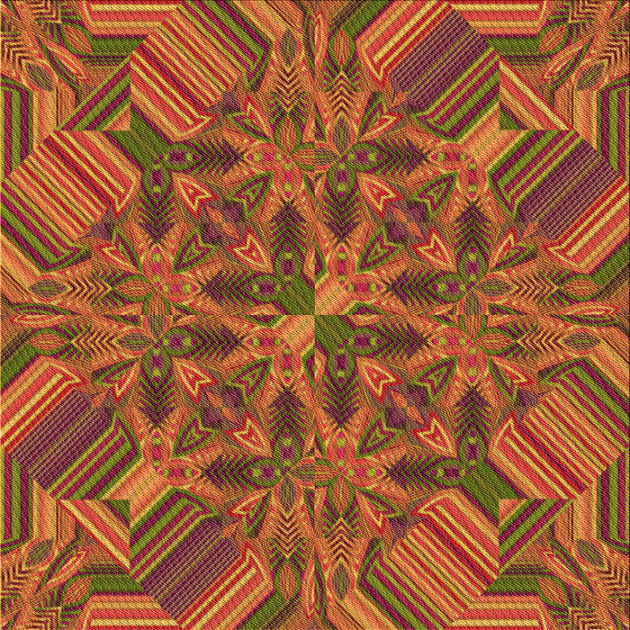 Round Patterned Red Rug, pat3671org