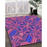 Patterned Dark Magenta Purple Rug, pat3671pur