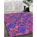 Patterned Dark Magenta Purple Rug in Family Room, pat3671pur