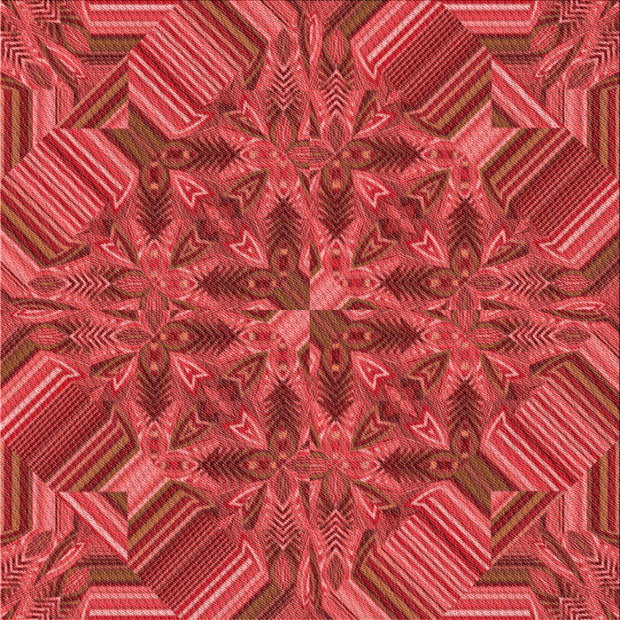 Round Patterned Orange Rug, pat3671rd