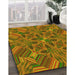 Patterned Pistachio Green Rug in Family Room, pat3671yw