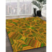 Machine Washable Transitional Pistachio Green Rug in a Family Room, wshpat3671yw