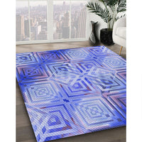 Patterned Sky Blue Rug, pat3672blu