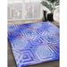 Patterned Sky Blue Rug in Family Room, pat3672blu