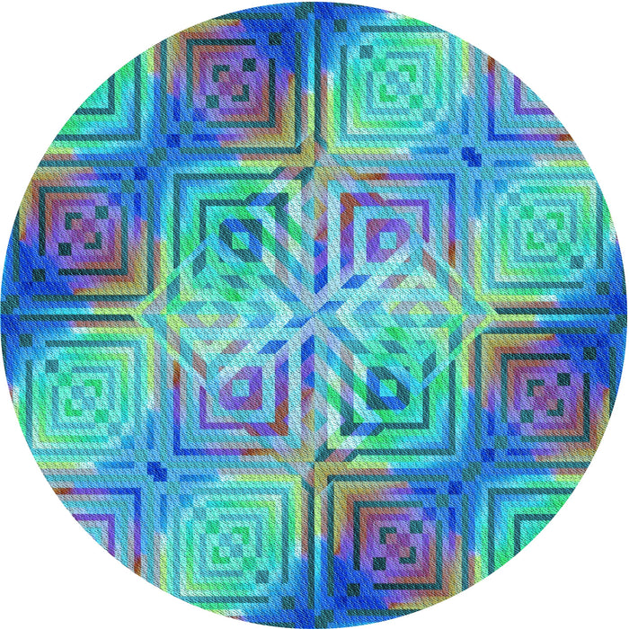 Square Patterned Blue Rug, pat3672lblu