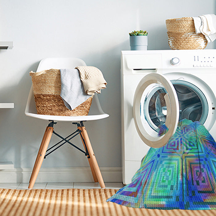 Machine Washable Transitional Blue Rug in a Washing Machine, wshpat3672lblu