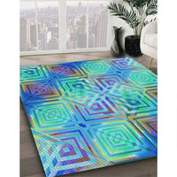 Patterned Blue Rug, pat3672lblu