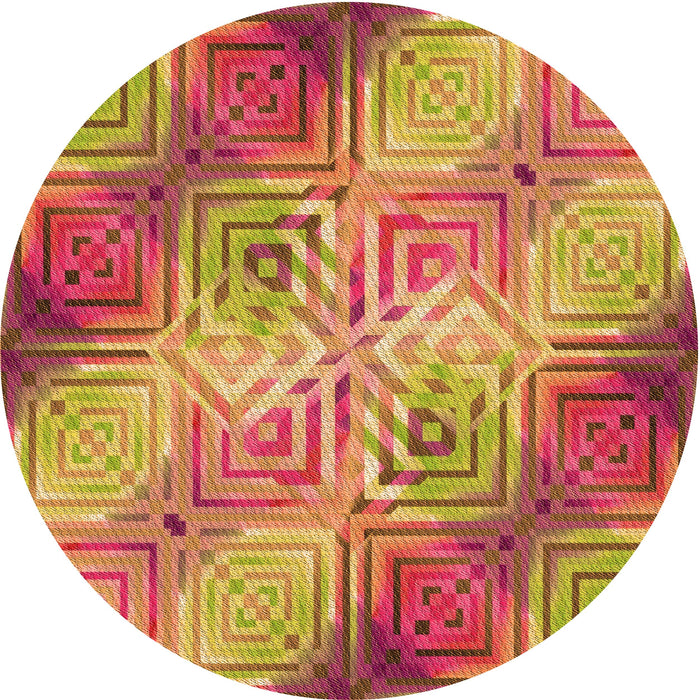 Square Patterned Yellow Rug, pat3672org