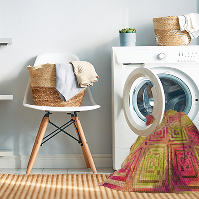 Machine Washable Transitional Yellow Rug in a Washing Machine, wshpat3672org