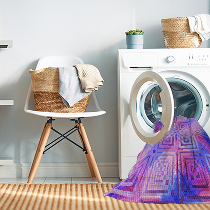 Machine Washable Transitional Bright Lilac Purple Rug in a Washing Machine, wshpat3672pur
