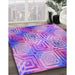 Patterned Bright Lilac Purple Rug in Family Room, pat3672pur