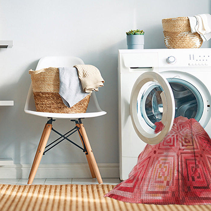 Machine Washable Transitional Red Rug in a Washing Machine, wshpat3672rd