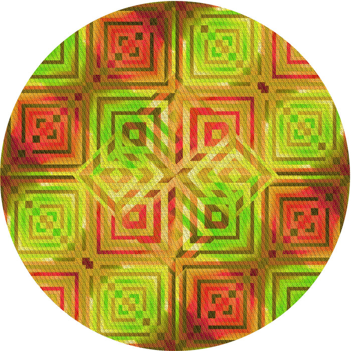 Square Patterned Mahogany Brown Rug, pat3672yw