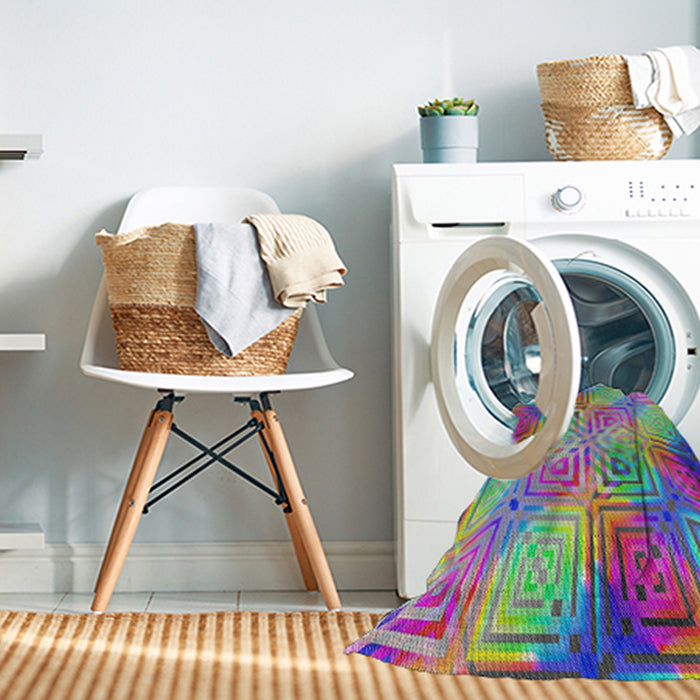 Machine Washable Transitional Green Rug in a Washing Machine, wshpat3672