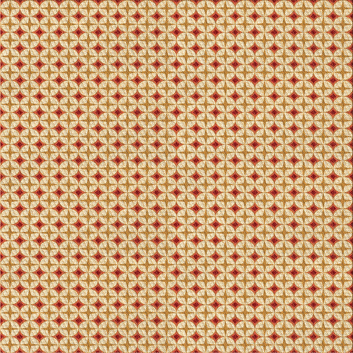 Round Patterned Neon Orange Rug, pat3673org