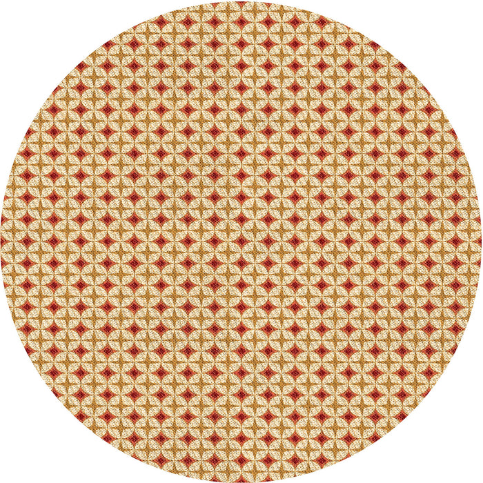 Square Patterned Neon Orange Rug, pat3673org