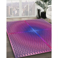 Patterned Medium Violet Red Pink Rug, pat3674pur