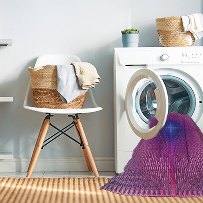 Machine Washable Transitional Medium Violet Red Pink Rug in a Washing Machine, wshpat3674pur