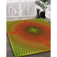 Patterned Tomato Red Rug, pat3674yw