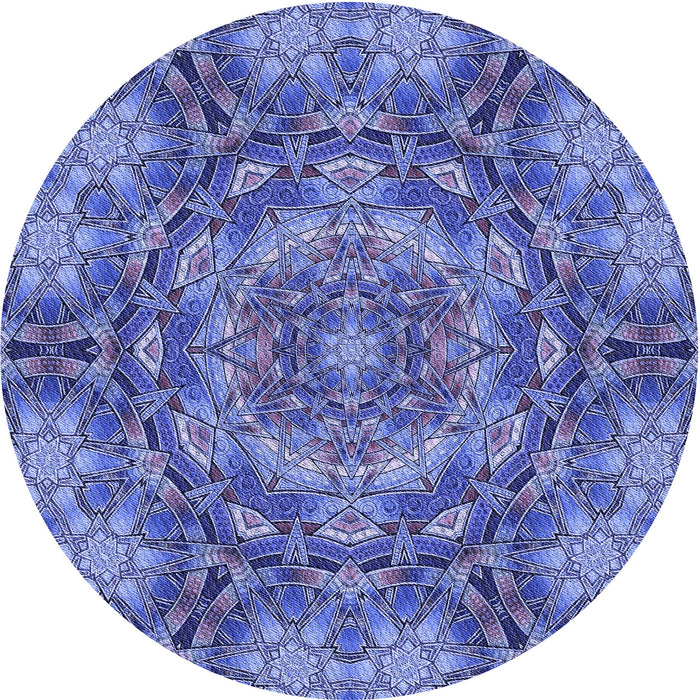 Square Patterned Sky Blue Rug, pat3675blu