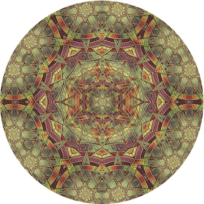 Square Patterned Metallic Gold Rug, pat3675brn