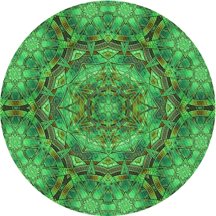 Square Patterned Neon Green Rug, pat3675grn