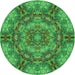 Square Patterned Neon Green Rug, pat3675grn