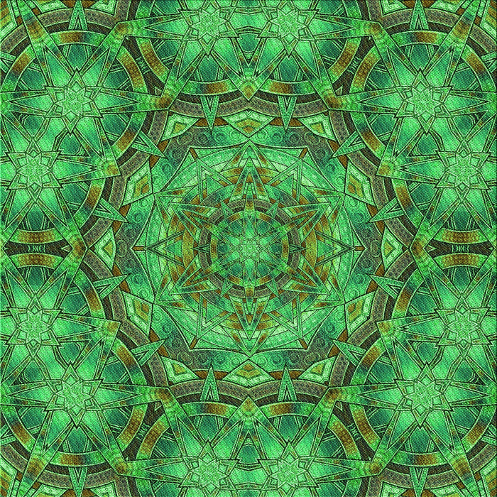 Round Machine Washable Transitional Neon Green Rug, wshpat3675grn