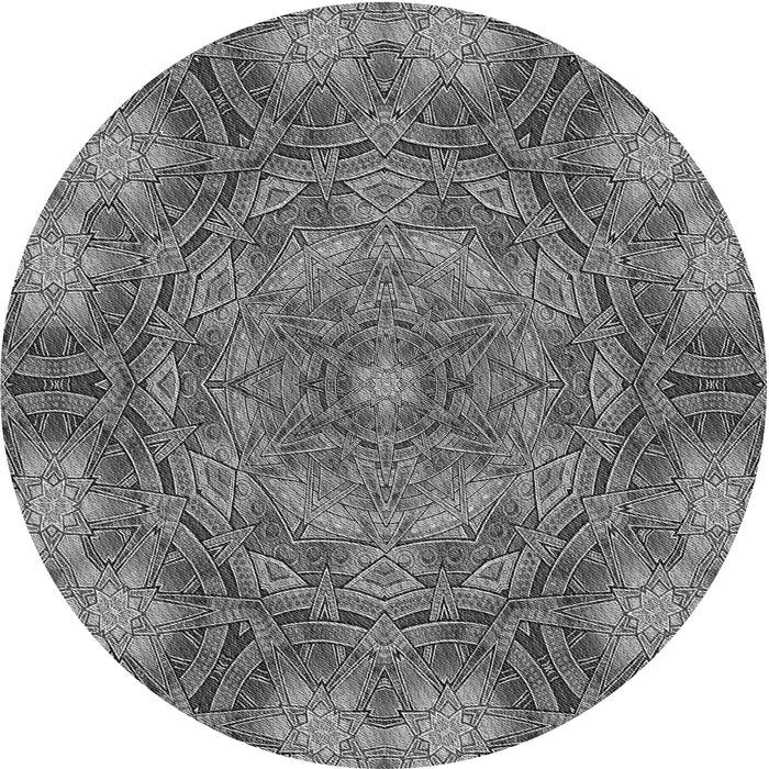 Square Patterned Black Rug, pat3675gry