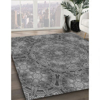 Patterned Black Rug, pat3675gry