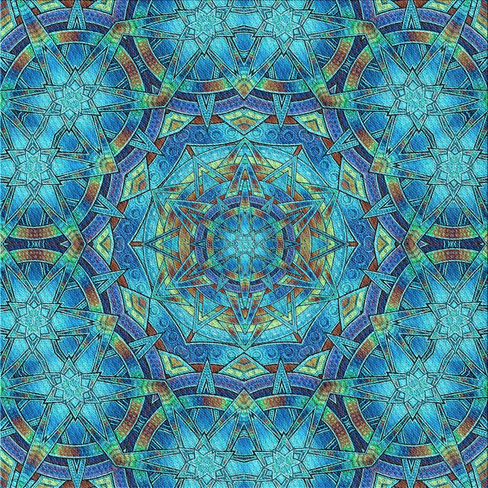 Round Machine Washable Transitional Blue Rug, wshpat3675lblu