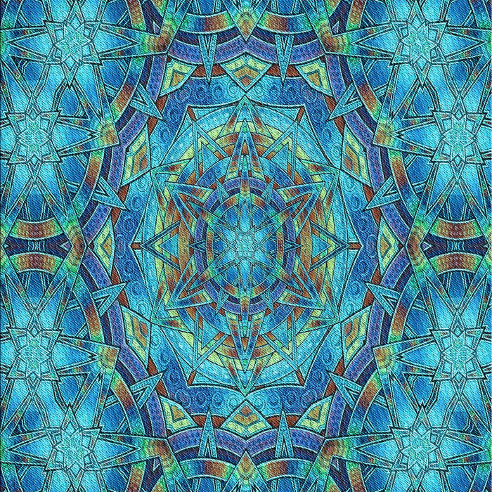 Machine Washable Transitional Blue Rug, wshpat3675lblu