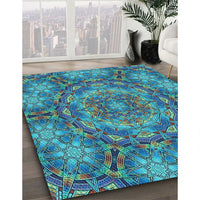 Patterned Blue Rug, pat3675lblu