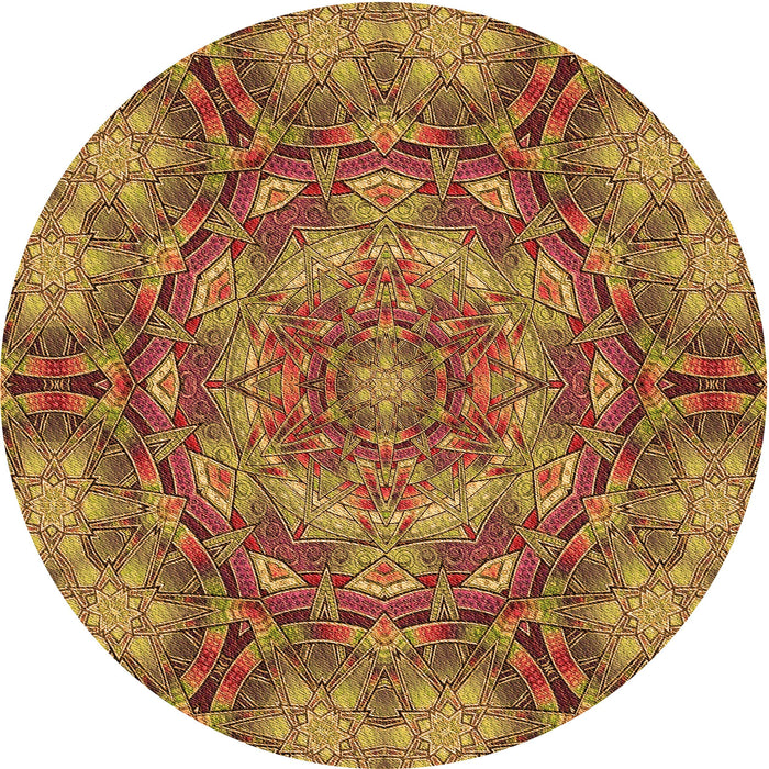 Square Machine Washable Transitional Yellow Rug in a Living Room, wshpat3675org