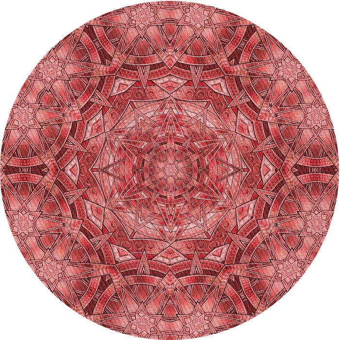 Square Patterned Red Rug, pat3675rd