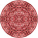 Square Patterned Red Rug, pat3675rd