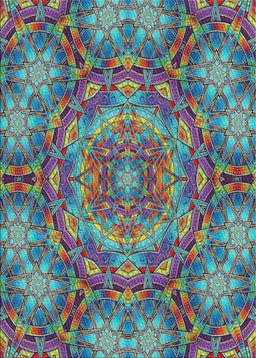 Patterned Blue Green Modern Rug, pat3675