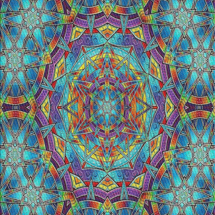 Patterned Blue Green Modern Rug, pat3675