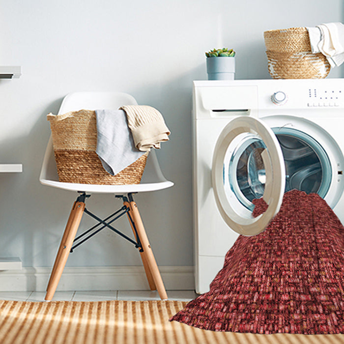 Machine Washable Transitional Red Rug in a Washing Machine, wshpat3676rd
