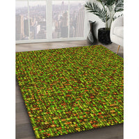 Patterned Pistachio Green Rug, pat3676yw