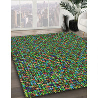 Patterned Green Novelty Rug, pat3676