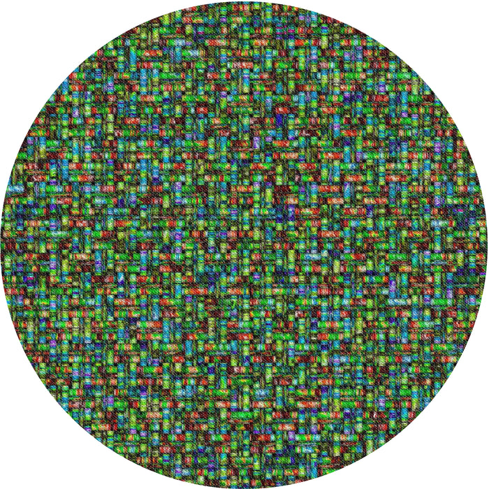 Square Machine Washable Transitional Green Rug, wshpat3676