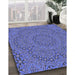 Machine Washable Transitional Sky Blue Rug in a Family Room, wshpat3677blu