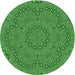 Square Patterned Neon Green Rug, pat3677grn