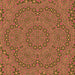 Round Patterned Orange Gold Rug, pat3677org