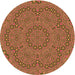 Square Patterned Orange Gold Rug, pat3677org