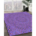 Patterned Bright Purple Rug in Family Room, pat3677pur