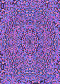 Machine Washable Transitional Bright Purple Rug, wshpat3677pur
