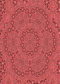 Machine Washable Transitional Red Rug, wshpat3677rd